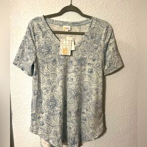 Lularoe Iris top. Extra small blue paisley, v neck